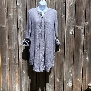 J Jill blue linen tunic shirt dress size medium